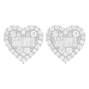 14K GOLD DIAMOND MEG HEART STUDS