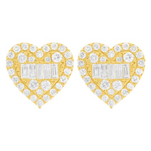 14K GOLD DIAMOND MEG HEART STUDS