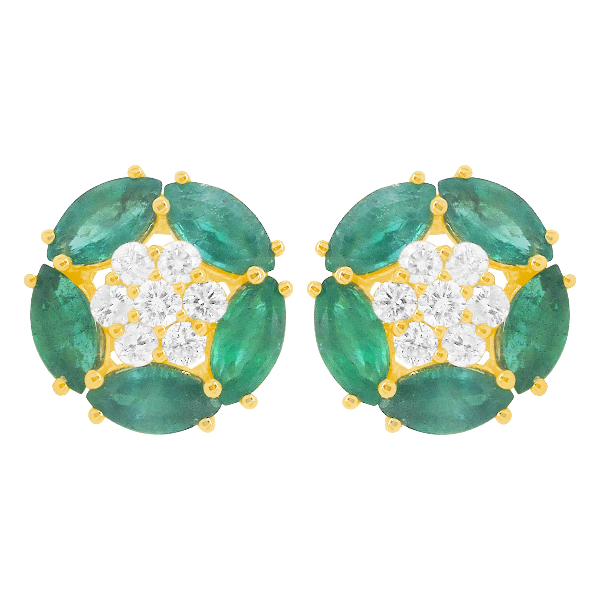 Silver Green Cubic Zirconia Trinity Knot Earrings - Solvar Irish Jewellery