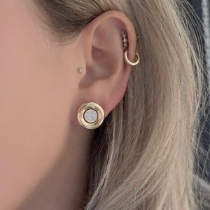 14K GOLD DIAMOND ROUND JANET EARRINGS