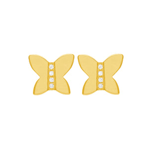 14K GOLD DIAMOND BRI BUTTERFLY STUDS