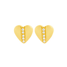 14K GOLD DIAMOND BRI HEART STUDS