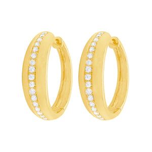 14K GOLD DIAMONDA RELLA MINI HOOPS