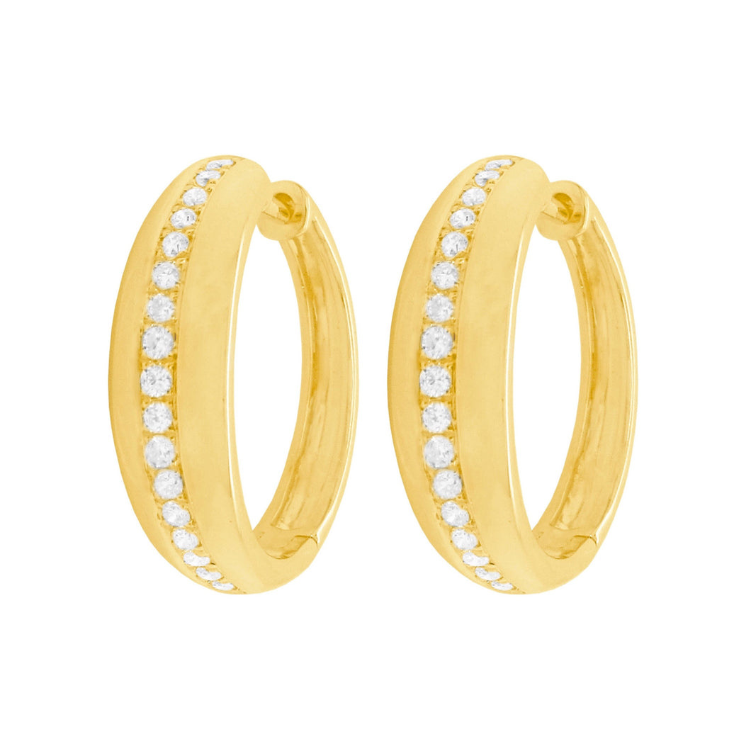 14K GOLD DIAMONDA RELLA MINI HOOPS