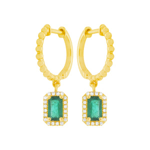 14K GOLD DIAMOND EMERALD MADISON EARRINGS