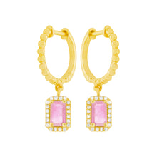 14K GOLD DIAMOND PINK SAPPHIRE MADISON EARRINGS