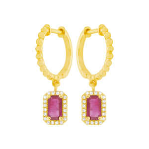 14K GOLD DIAMOND RUBY MADISON EARRINGS