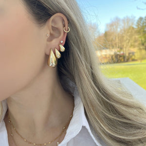 14K GOLD MEDIUM LUNA DROP EARRINGS