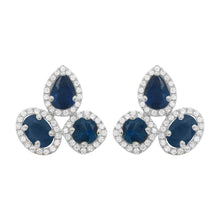 14K GOLD DIAMOND SAPPHIRE FAYE EARRINGS