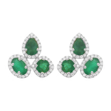 14K GOLD DIAMOND EMERALD FAYE EARRINGS