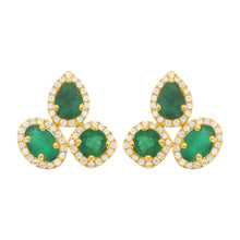 14K GOLD DIAMOND EMERALD FAYE EARRINGS