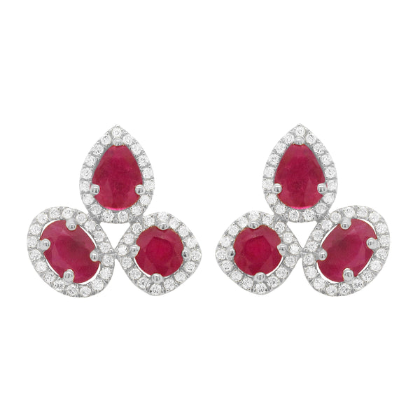 14K GOLD DIAMOND RUBY FAYE EARRINGS