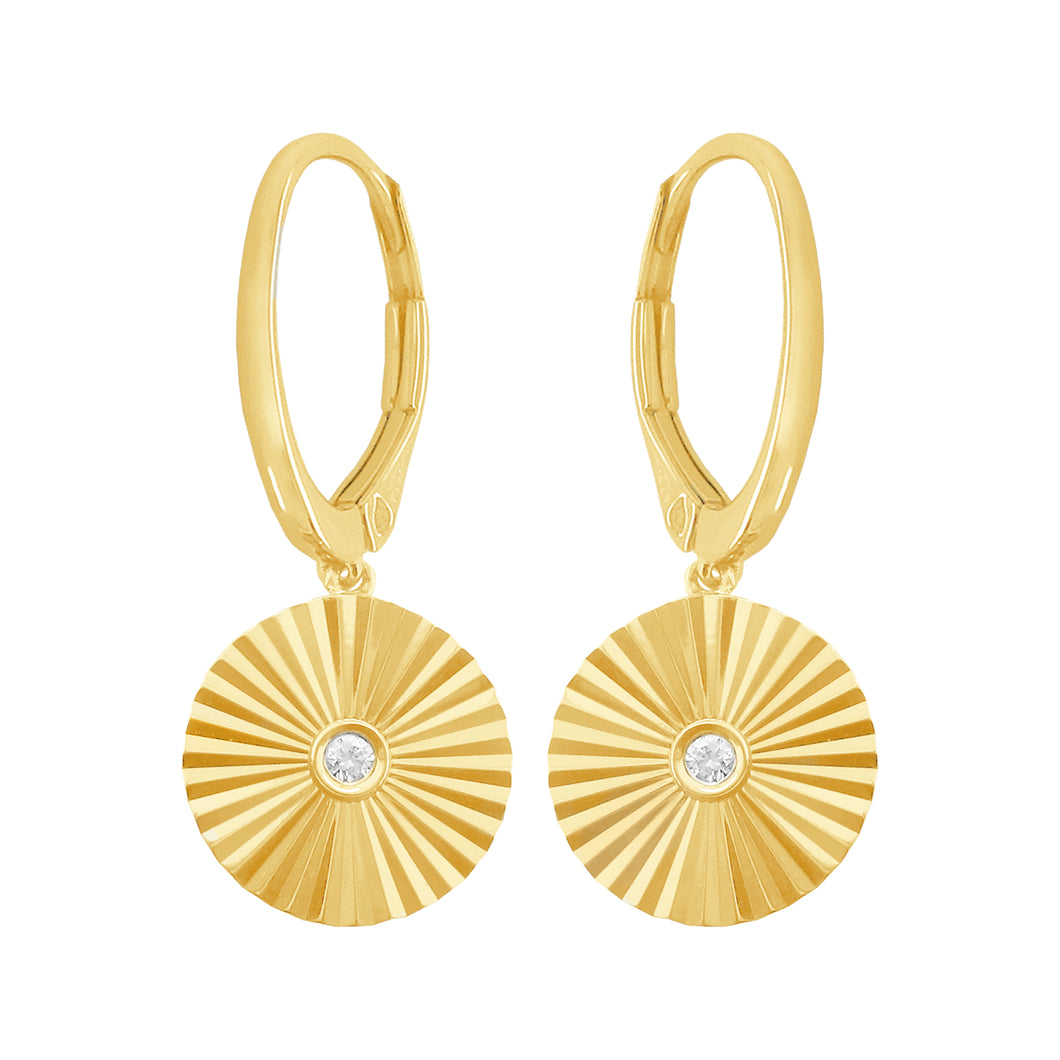 14K GOLD DIAMOND ATARA CIRCLE EARRINGS