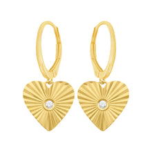 14K GOLD DIAMOND ATARA HEART EARRINGS