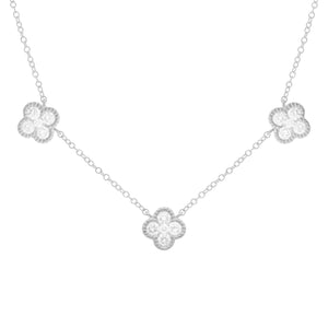 14K GOLD DIAMOND CASSIE CLOVER NECKLACE