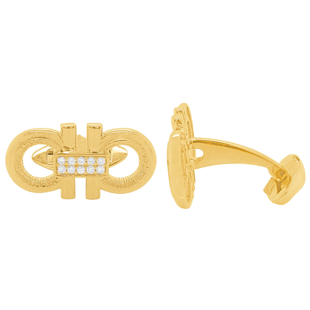 14K GOLD DIAMOND CONNOR CUFFLINKS