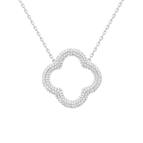 14K GOLD DIAMOND PHOEBE CLOVER NECKLACE