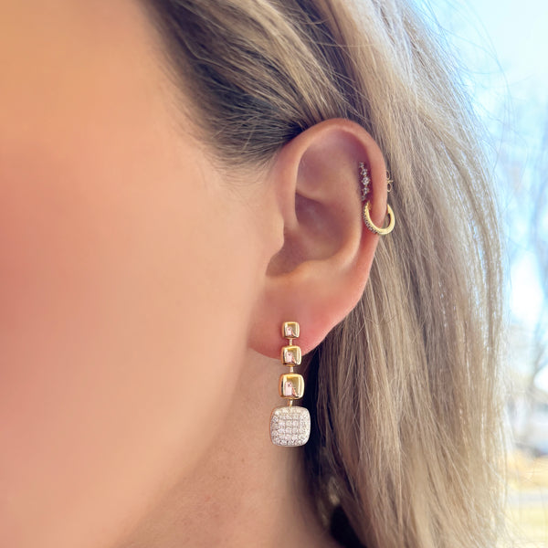 14K GOLD DIAMOND CAROLINE EARRINGS