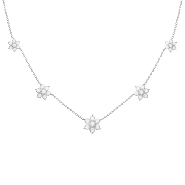 14K GOLD DIAMOND HANNAH 5 FLOWER NECKLACE