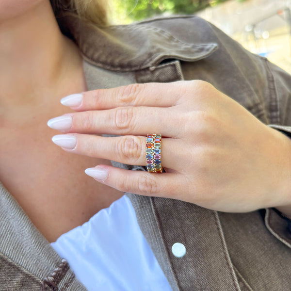 14K GOLD DIAMOND SAPPHIRE DEBBIE RING