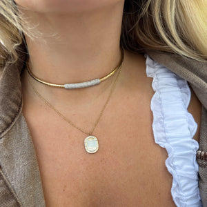 14K GOLD DIAMOND NAVAH CHOKER NECKLACE