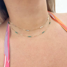 14K GOLD ANNA MALACHITE LINK NECKLACE