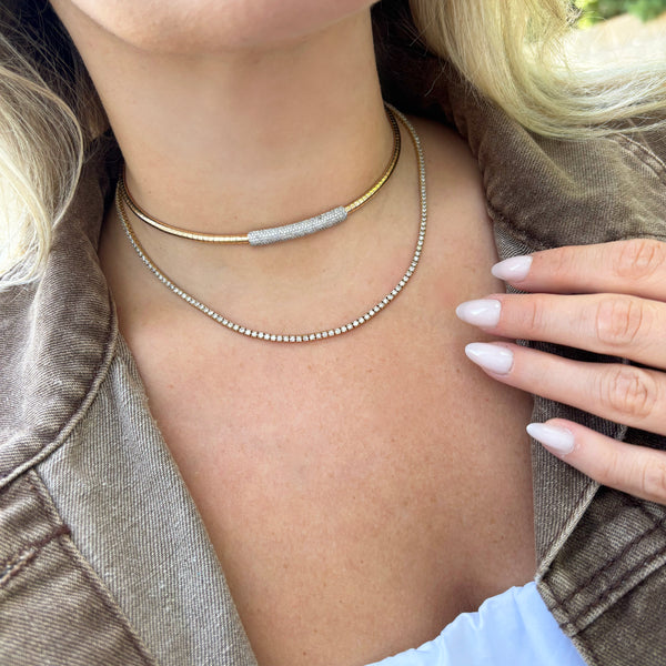 14K GOLD 4.68 CT DIAMOND TENNIS NECKLACE