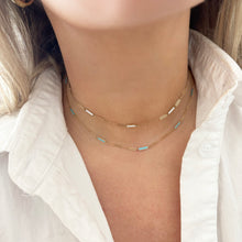 14K GOLD ANNA MOTHER OF PEARL LINK NECKLACE