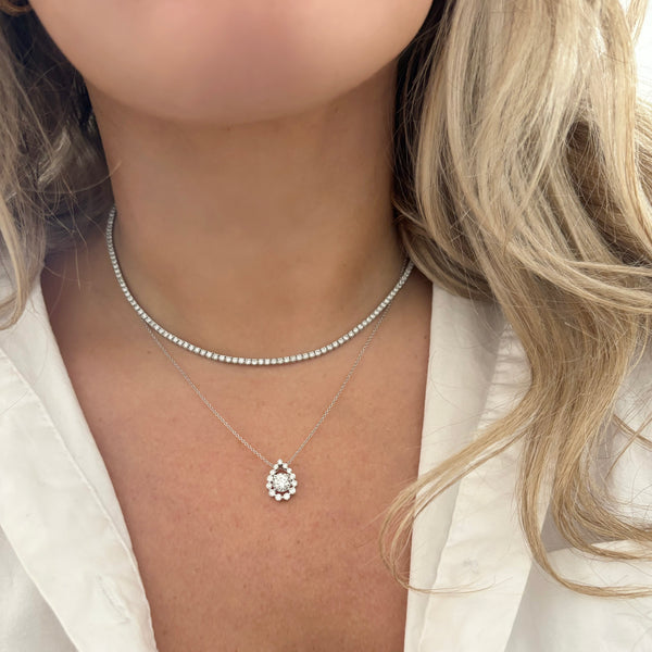 14K GOLD 5.00 CT DIAMOND CLASSIC TENNIS NECKLACE