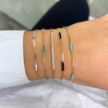 14K GOLD ANNA ONYX LINK BRACELET
