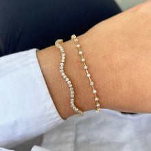 14K GOLD DIAMOND WAVE TENNIS BRACELET