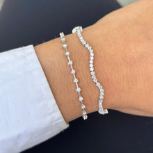 14K GOLD DIAMOND WAVE TENNIS BRACELET