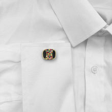 14K GOLD DIAMOND ONYX AND MULTICOLOR SAPPHIRE BENSON CUFFLINKS