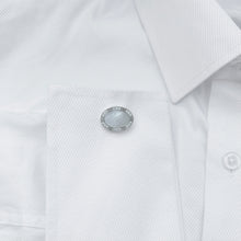 14K GOLD DIAMOND MOTHER OF PEARL JACK CUFFLINKS
