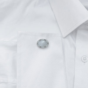 14K GOLD DIAMOND MOTHER OF PEARL JACK CUFFLINKS