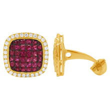 14K GOLD DIAMOND RUBY COLE CUFFLINKS