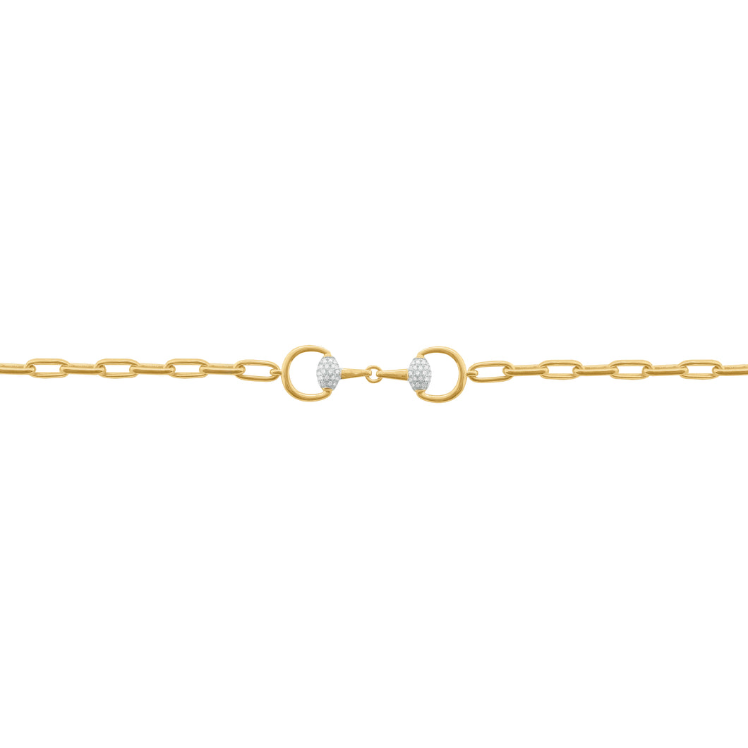 14K GOLD DIAMOND HATTIE PAPERCLIP BRACELET