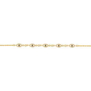 14K GOLD DIAMOND SAPPHIRE ARIA EYE BRACELET