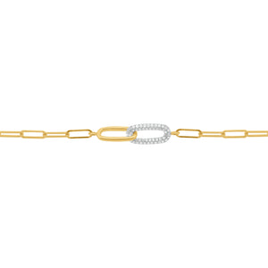 14K GOLD DIAMOND EMMA PAPERCLIP BRACELET