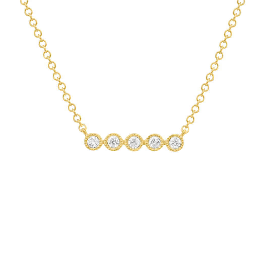 14K GOLD DIAMOND COLLEEN BAR NECKLACE