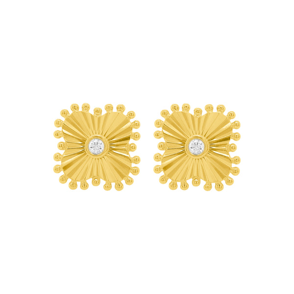 14K GOLD DIAMOND ATARA CLOVER STUDS