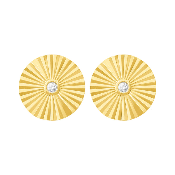 14K GOLD DIAMOND ATARA CIRCLE STUDS