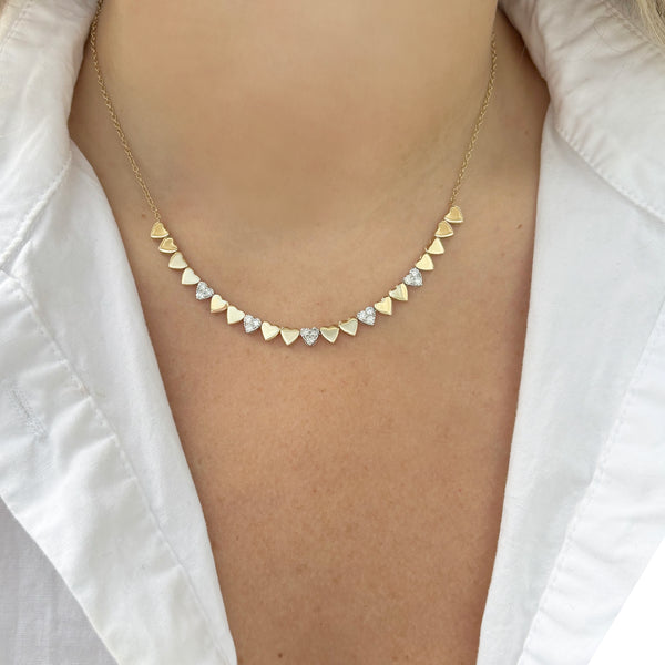 14K GOLD DIAMOND KATIE HEART NECKLACE