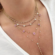 14K GOLD DIAMOND PINK SAPPHIRE NIKKI NECKLACE