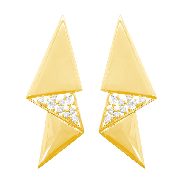 14K GOLD DIAMOND KYLIE EARRINGS