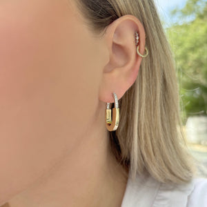 14K GOLD DIAMOND LARGE AVERY HOOPS