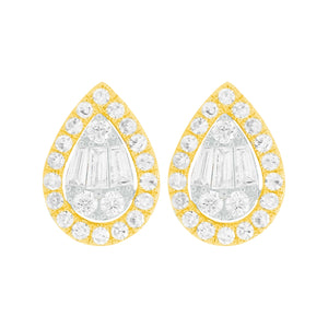 14K GOLD DIAMOND JULIE PEAR STUDS