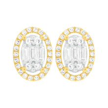 14K GOLD DIAMOND JULIE OVAL STUDS