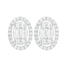 14K GOLD DIAMOND JULIE OVAL STUDS