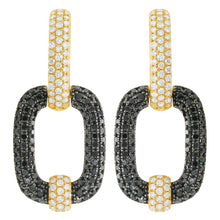 14K GOLD BLACK AND WHITE DIAMOND TIANA EARRINGS